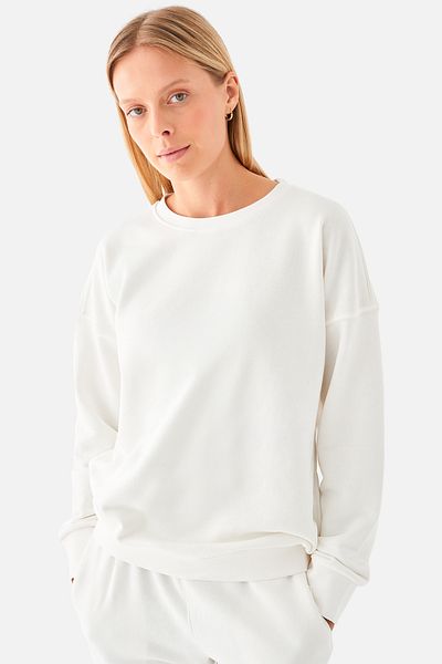Superstacy Nina Cotton Basic Cream Sweatshirt