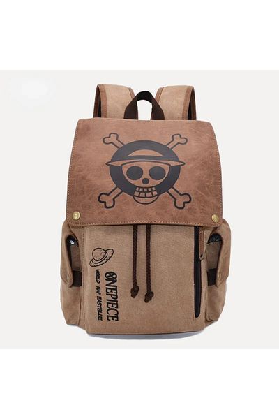 BANDAI 42x27x12cm A New One Piece Naruto Anime Sports Simple Backpack Shoulder Bag Primary and Secondary Sc
