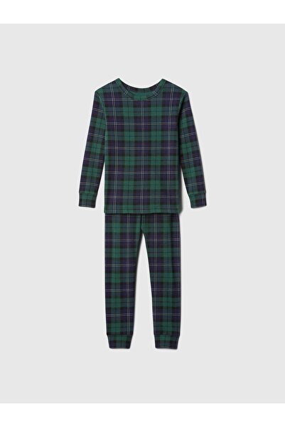 GAP Bebek Koyu Yeşil Ekose Desenli Pijama Takımı