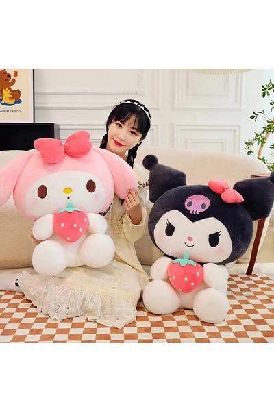 Choice 22/35cm Sanrio Strawberry Kuromi Pillow Plush Toy Girls Soft Stuffed Animal Toys Strawberry Melod...