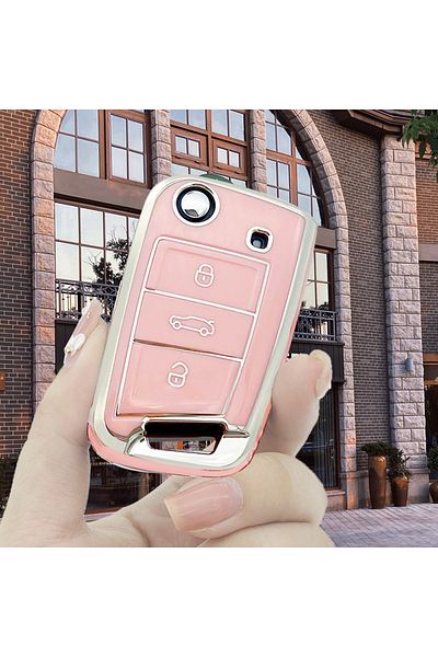 Choice Pink Car Tpu Key Case Cover For Vw Volkswagen Golf 7 Mk7 Tiguan Mk2 T-roc T-cross Skoda Octavia Kodi
