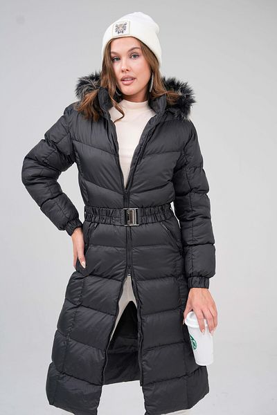 VOLT CLOTHİNG Women's Maxi Length Furry Maxi Length Coat