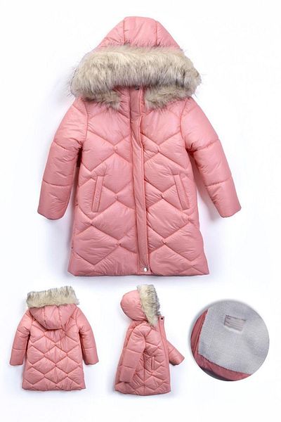 Minigimin Cicileri Welsoft Hologram Quilted Coat for 10-13 Years Old Girls - Pink
