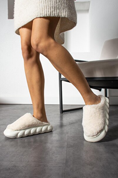 Akınal Bella Women's Eva Sole Wool House Slippers