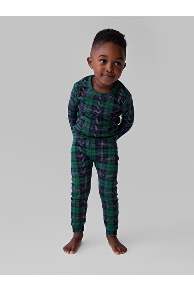 GAP Bebek Koyu Yeşil Ekose Desenli Pijama Takımı