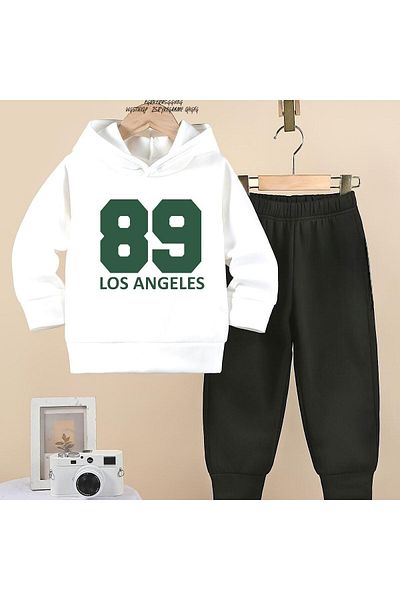 BENROMA Los Angeles Printed 89 Model Unisex Oversize Kids Tracksuit Set
