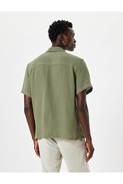 Koton Kurzarmhemd aus Baumwolle mit strukturierten Taschendetails