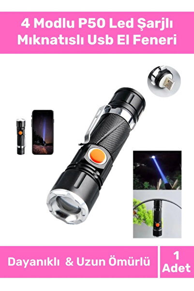 Armoris Yeni Nesil Takma Aparatlı Dayanıklı Metal Alüminyum 4 Modlu P50 Led Ş...