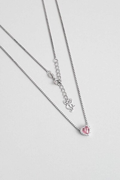 So CHIC... Aşk Rüyası 18 Ayar Beyaz Altın Kaplama 45 Cm Gümüş Minimal Kolye