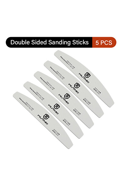 Choice 5 قطع من أعواد الصنفرة الاحترافية WUTA من 1 إلى 10 قطع، وحواف جلدية، ولوح تلميع، ومبرد أظافر 100/240 Em