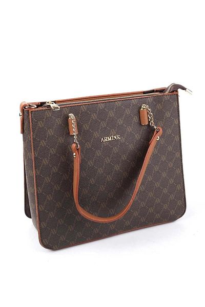 Armine 362 Printed Hand & Shoulder Bag SCR362 BROWN