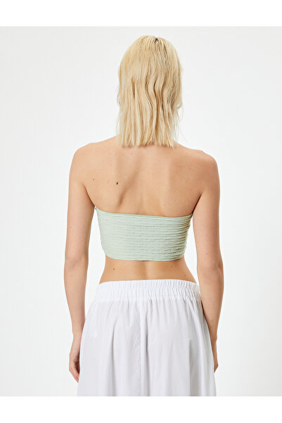 Koton Strapless Textured Crop Top - X Melis Ağazat