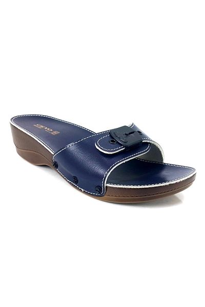 Ceyo Minelli Heeled Women's Anatomical Slippers Navy Blue