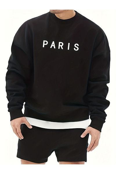 Moda Glo Unisex Paris Printed Crew Neck Sweatshirt