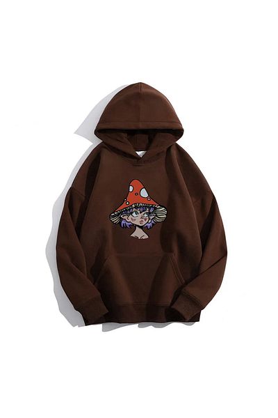 Moda Glo Φούτερ με κουκούλα Unisex Mushroom Girl