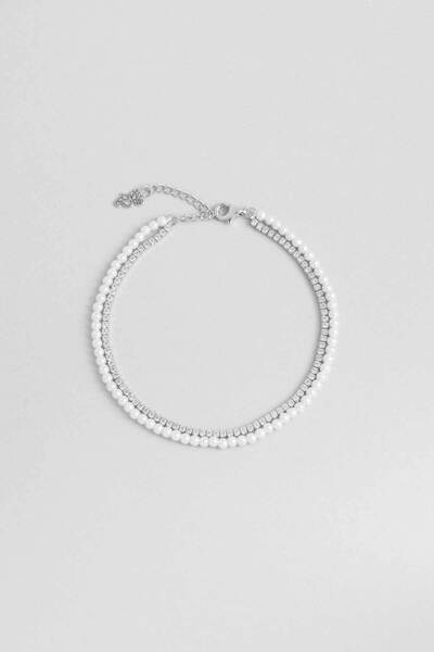 So CHIC... İkonik İnci 18 Ayar Sarı Altın Kaplama 19 Cm Gümüş Su Yolu Bileklik