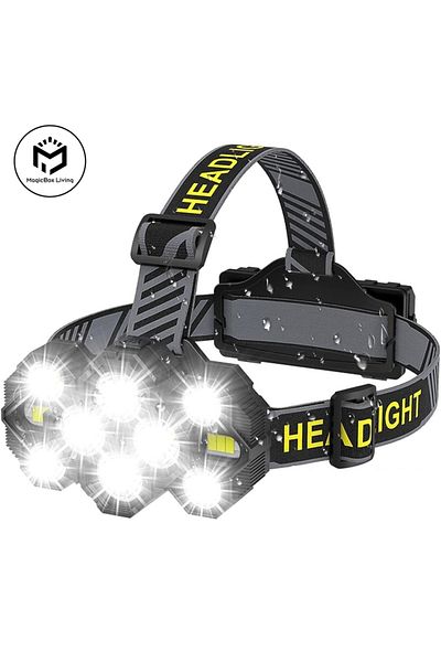 OSITE SKY Black Rechargeable 10 LED Headlamp Flashlight with White Red Lights Head Lamp Light Outdoor Camping