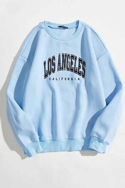 Moda Glo Hanorac oversize unisex Los Angeles bleumarin