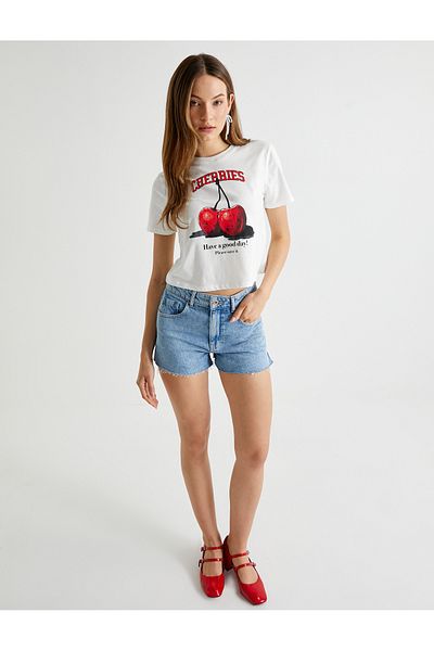 Koton Pantaloni scurți Tuba Uniform Mini Denim