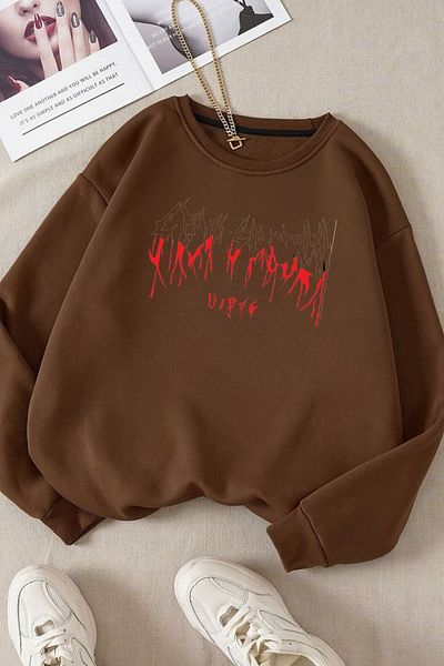 Moda Glo Βαμβακερό φούτερ Unisex Harajuku Crew Neck