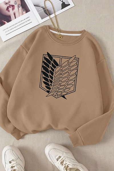 Moda Glo Βαμβακερό φούτερ Unisex Titan Attack Crew Neck