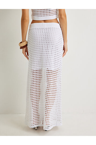 Koton Şahika Ercümen - Fusta lungă cu crochet, căptuşită pe jumătate