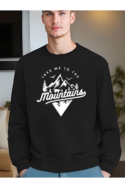 Moda Glo Hanorac unisex cu inscripția Mountains