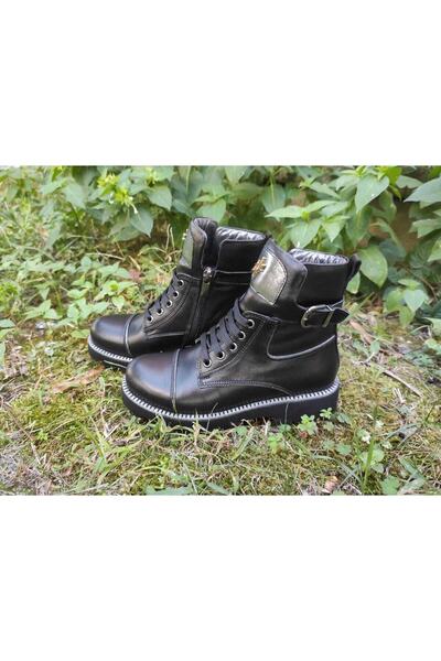 Rose Club Kids Kız Çocuk Siyah Mat Deri Bot