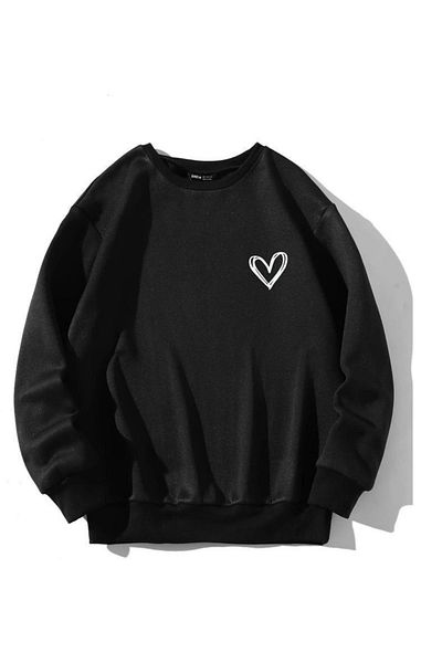 Moda Glo Hanorac unisex cu imprimeu inimă