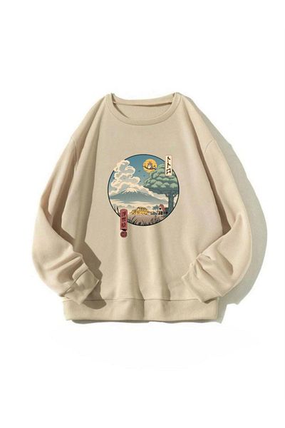 Moda Glo Φούτερ Unisex Totoro Anime με στάμπα oversize