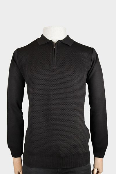 Nehir 244701607   River Zippered Polo Collar Black