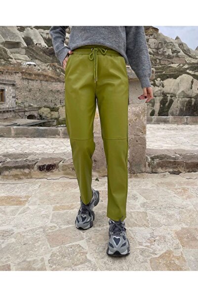 Özgürbutik HAVUÇ MODEL DERİ PANTOLON