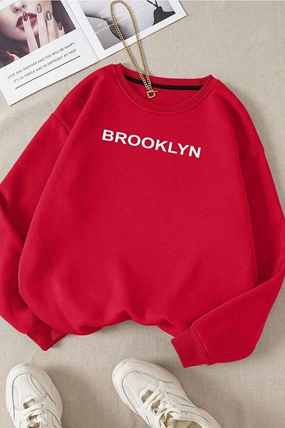 Moda Glo Унисекс памучен суитшърт с кръгло деколте Brooklyn