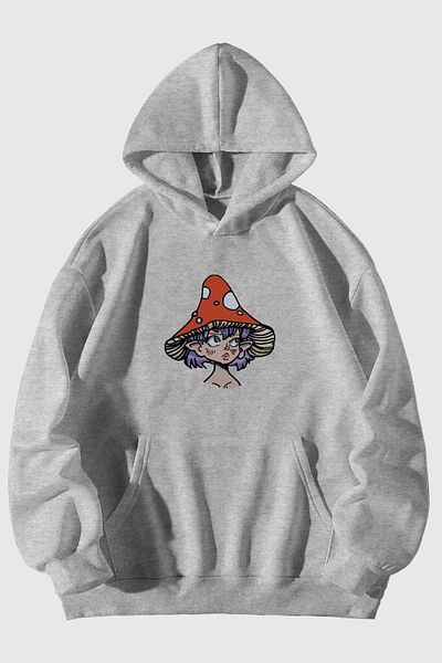 Moda Glo Φούτερ με κουκούλα Unisex Mushroom Girl
