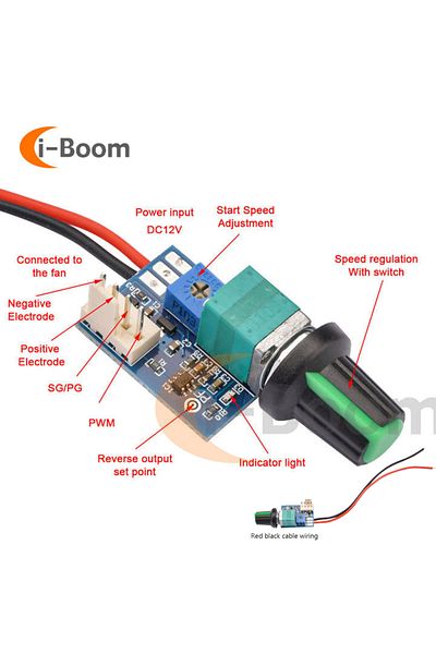 Aideepen DC 12V Motor Speed Controller PWM Speed Adjustable Switch 4-Wire Speed Control Module for RV Camp...