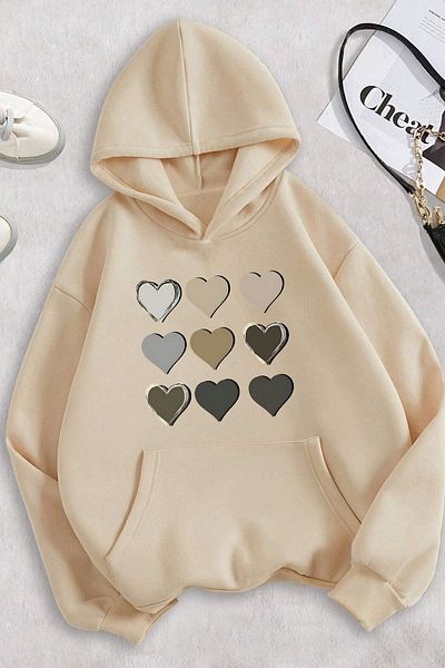 Moda Glo Φούτερ με στάμπα Unisex Oversize Heart