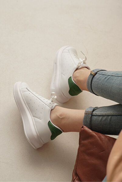 Riccon Damen Sneakers0012156 Weiß Grün Haut