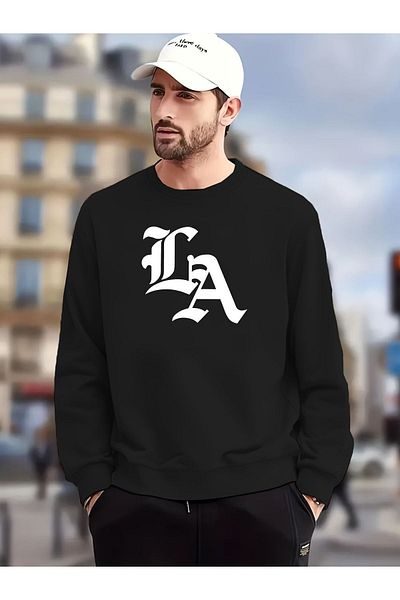Moda Glo Hanorac unisex cu decolteu triplu LA Written