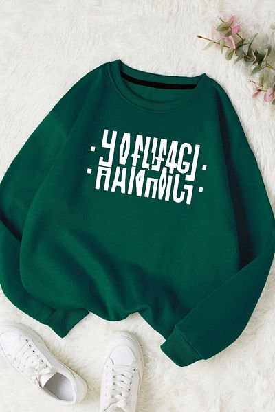 Moda Glo Унисекс дамски памучен суитшърт с кръгло деколте
