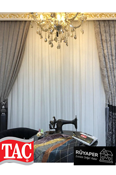 Taç RÜYAPER Лляні тюлеві штори, не потребують прасування, шантук 1/1, рідкі складки