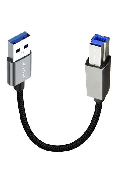 Choice كابل بيانات طابعة USB 3.0 عالي السرعة بطول 0.3 متر من النوع A ذكر إلى النوع B ذكر، منفذ مربع من نوع Am/bm، حافظة القرص الصلب المحمول D