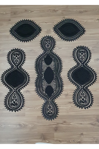 WENESSİ Set de sufragerie din 5 piese cu model de picături de cablu englezesc