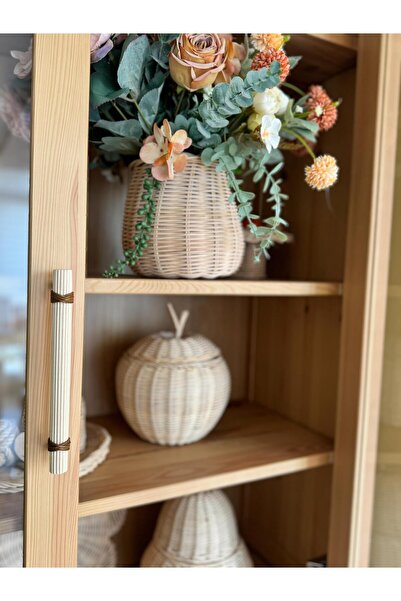 HANDEYAPİMİ 12.8 cm kulp- 128mm Rattan Kulp -Dolap Kulp -Çekmece Kulp- Hasır Kulp-meşe renk kulp-12.8 cm kulp