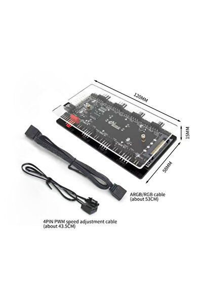 Choice MW-8 Magnetic 3in1 Multi Splitter Fan Hub 8 Way 5V 3PIN ARGB 12V 4PIN PWM SATA Power PC Accessories