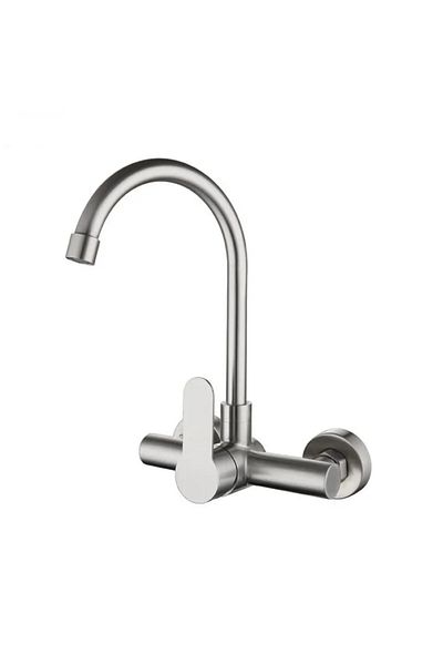 Choice typeA Kitchen Faucet Sprayer Stainless Steel Double Hole Wall Mount Cold and Hot Faucet Balcony Rota