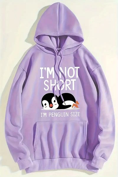 Moda Glo I'm Not Short Printed Unisex Oversize φούτερ