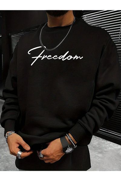 Moda Glo Hanorac unisex Crew Neck Freedom Written
