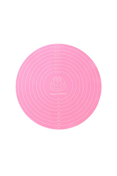 Choice حصيرة دوارة للكيك وردية اللون، قطرها 30 سم، حصيرة خبز دائرية للكيك، حص...