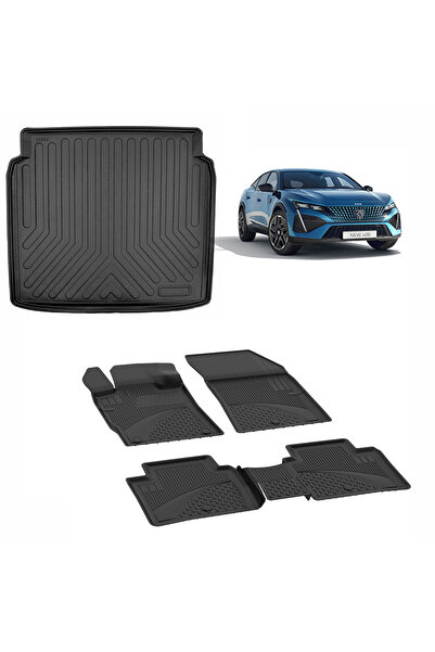 Sahler Peugeot 408 Benzinli 2023 Sonrası 4.5D Paspas ve Rizline 3D Bagaj Havu...