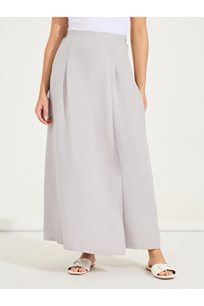 Styli Overlay Detail Wide Leg Pants